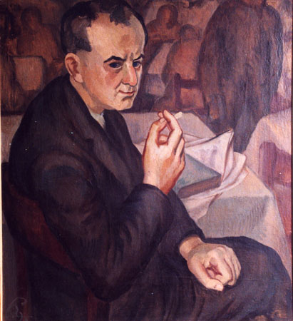 Roman Petrovic - Portret Tina Ujevica - ulje